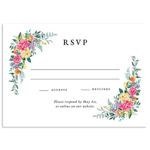 Glamorous Regency Garden Wedding Response Cards by Bridgerton Midnight Signature Standard