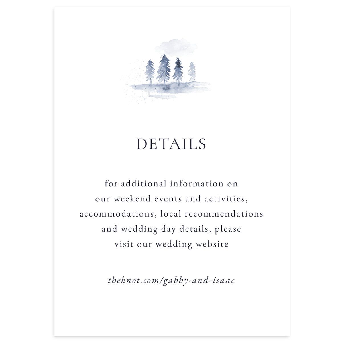 Watercolor Mountains Wedding Enclosure Cards