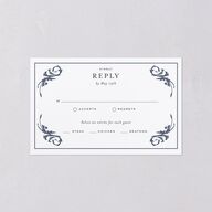 Romantic Vintage Luxury All-in-One Wedding Invitations Moody Blue Signature Light Both Recipient and Return Addresses No