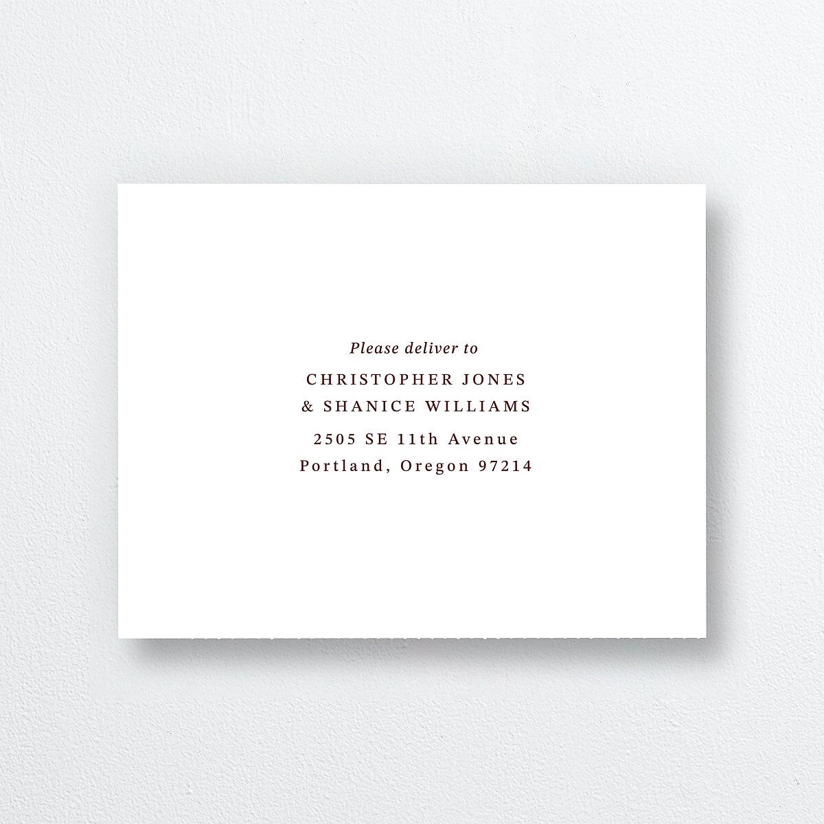 Photo Vow All-in-One Wedding Invitations Burgundy Signature Light Both Recipient and Return Addresses No