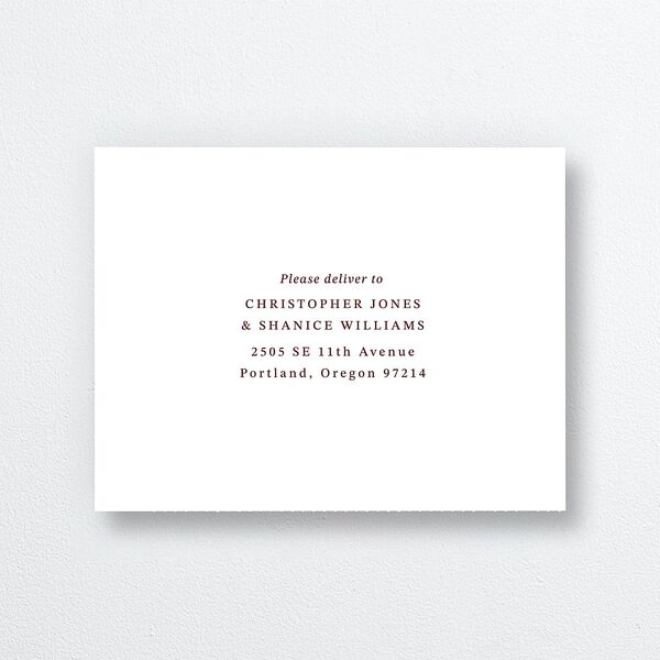 Photo Vow All-in-One Wedding Invitations Burgundy Signature Light Both Recipient and Return Addresses No