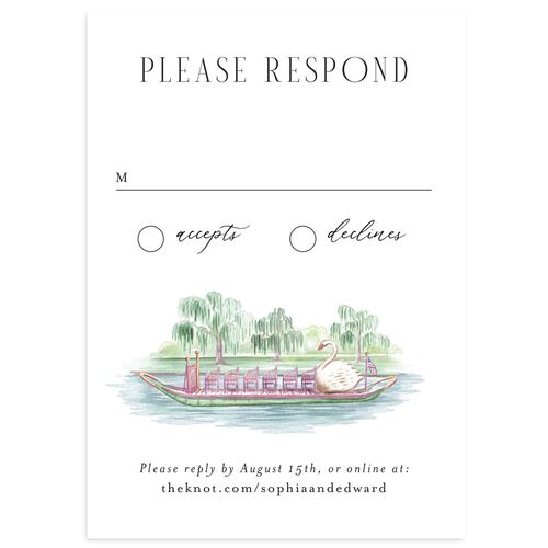Boston Skyline Wedding Response Cards Sheer Lilac Signature