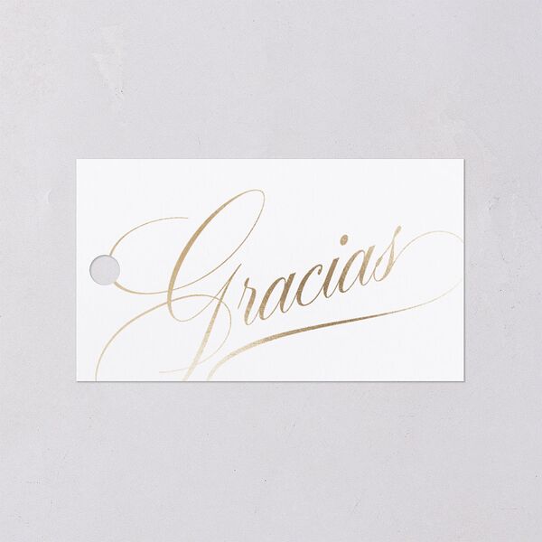 Nuestra Boda Favor Gift Tags Gold Pure White Signature