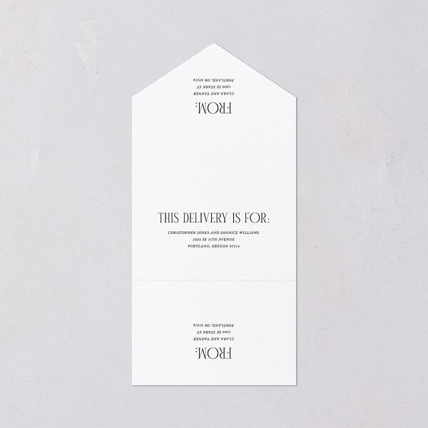 Ornate Garden All-in-One Wedding Invitations Garnet Signature Light Both Recipient and Return Addresses No