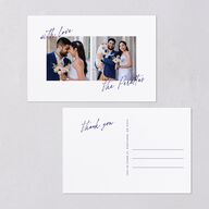 Hand Written With Love Thank You Postcards Jewel Blue