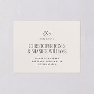 Maximalist Photo Crest All-in-One Wedding Invitations Linen Signature Light Both Recipient and Return Addresses No