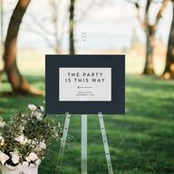 Blooming Botanical Standard Direction Sign Medium Ink Blue Standard Indoor Foam Core M Direction
