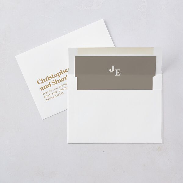 Nostalgic Save the Date Cards Tan Signature smooth Blank No Standard