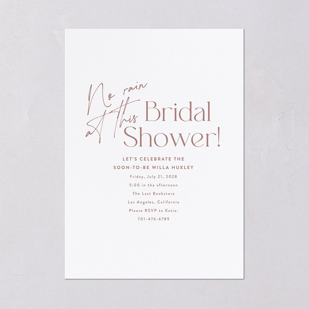 Happy Tears Bridal Shower Invitations Shell Pink Signature Blank Standard