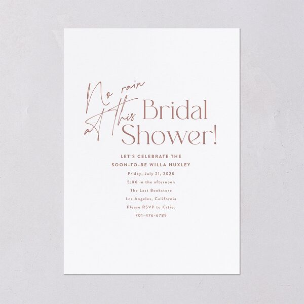 Happy Tears Bridal Shower Invitations Shell Pink Signature Blank Standard