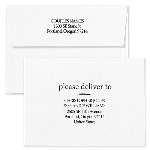 Dainty Bow Save The Date Card Envelopes Linen Blue Standard Both Recipient and Return Addresses Signature