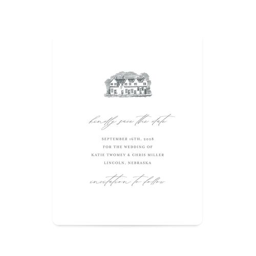 Classic Landscape Save The Date Magnets Steel Gray Magnet Paper