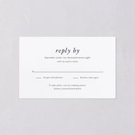 Classically Stated All-in-One Wedding Invitations Navy No Signature Light Both Recipient and Return Addresses