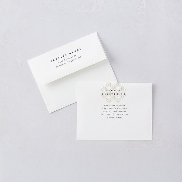 Mien Embroidery Thank You Card Envelopes White Standard Midnight Both Recipient and Return Addresses Signature