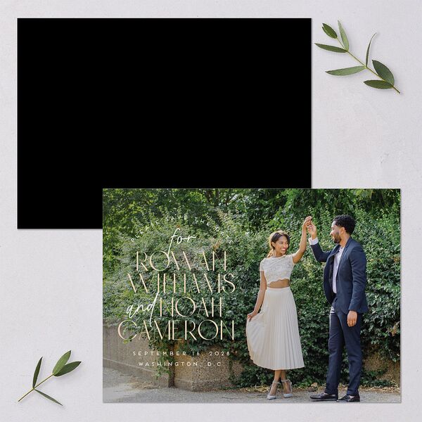 Headline Save the Date Cards Licorice Signature smooth Blank No