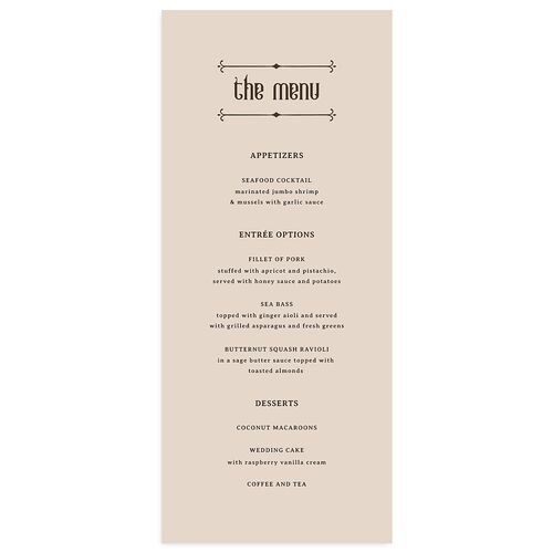 Western Gothic Menus Deep Bronze Signature