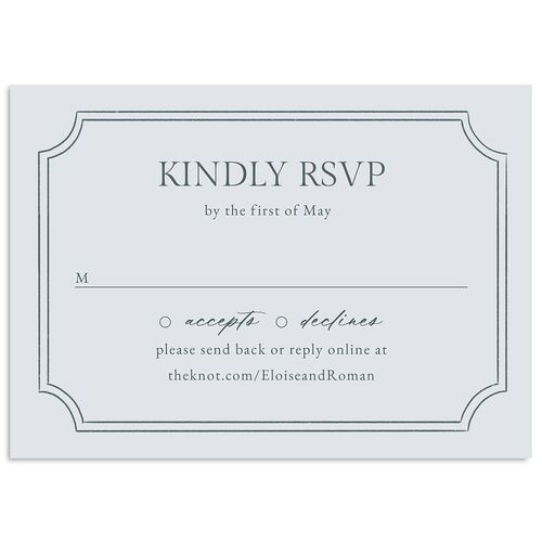 Vintage Botanical Sketch Wedding Response Cards Dusty Blue Signature Standard