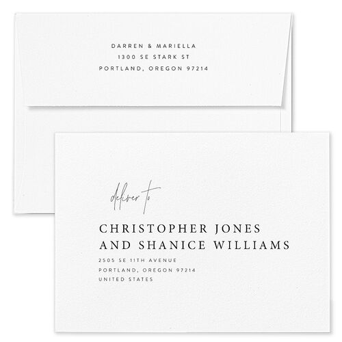 New Years Accent Holiday Card Envelopes Blue Pure White Recipient Address Standard Signature