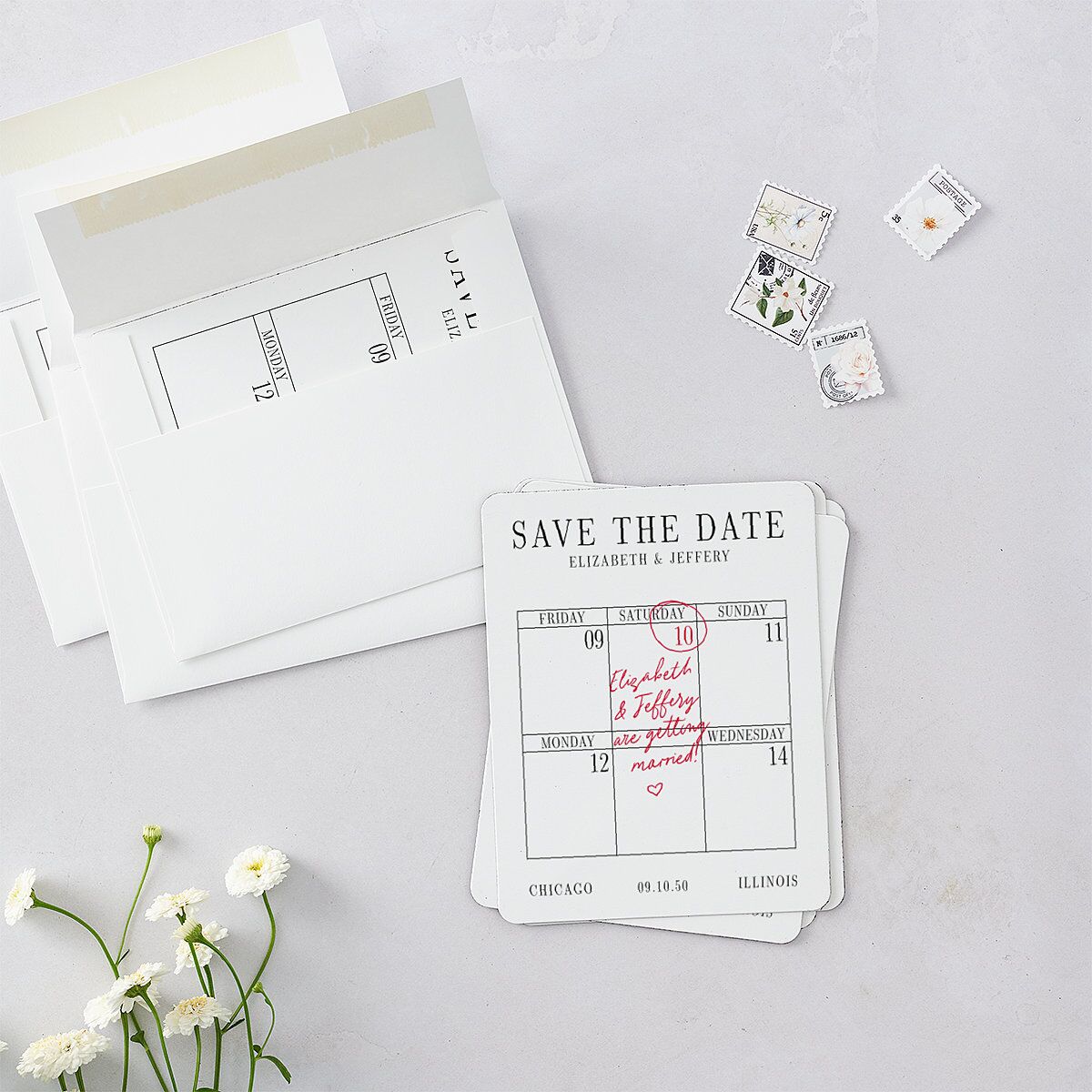 Classic Circled Calendar Date Save The Date Magnets Pure White Magnet Paper