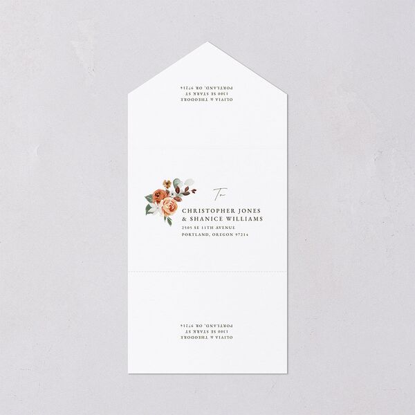 Eucalyptus Bouquet All-in-One Wedding Invitations Terracotta Signature Light Both Recipient and Return Addresses No