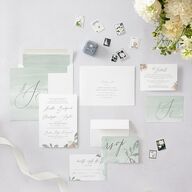 Dusted Calligraphy Wedding Invitations Sea Foam Signature Blank No Standard