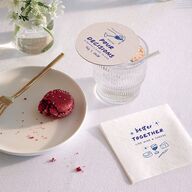 Hand Drawn Cheers Coasters Jewel Blue Cardboard Circle