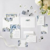 Garden Arch Wedding Invitations Navy Signature Blank No Standard