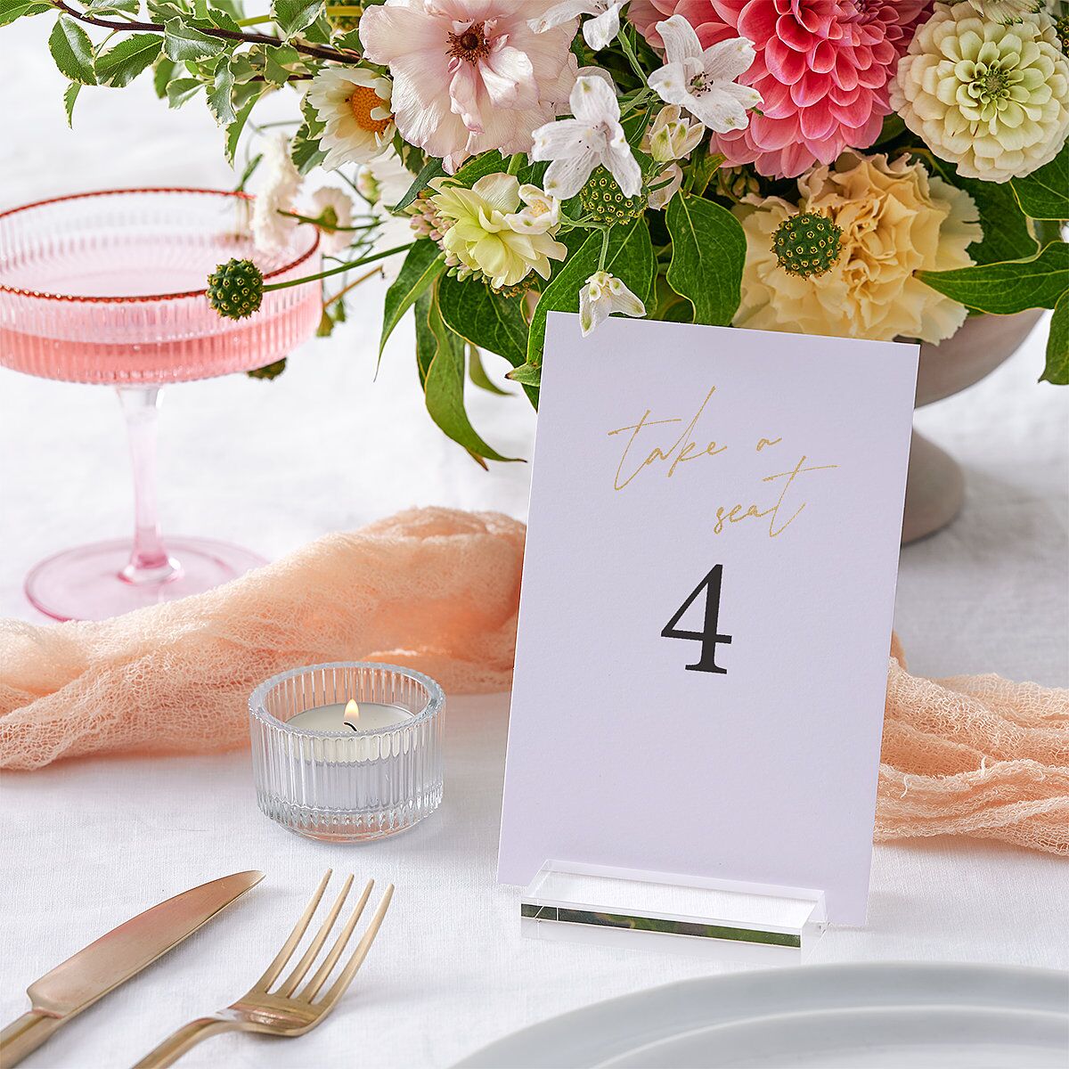 Just Love Table Numbers Gold Sheer Lilac Signature