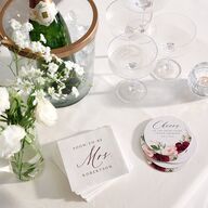 Beloved Floral Bridal Shower Wedding Day Coasters Dark Berry Cardboard Circle