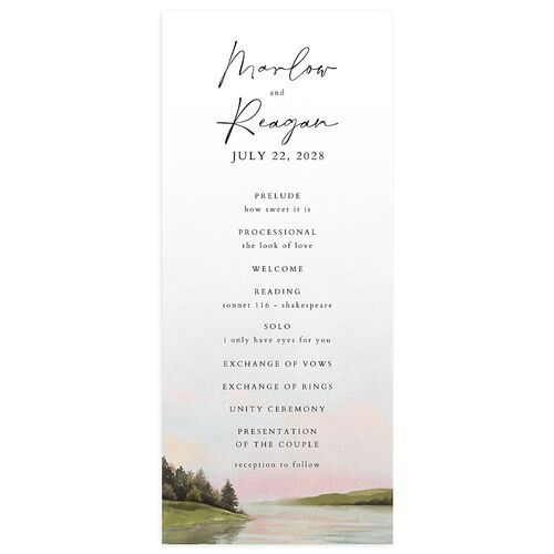 Rustic Reflection Wedding Programs Rose Quartz Signature