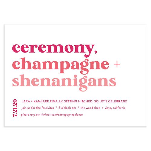Vibrant Bold Wedding Invitations Hot Pink Signature Blank No Standard