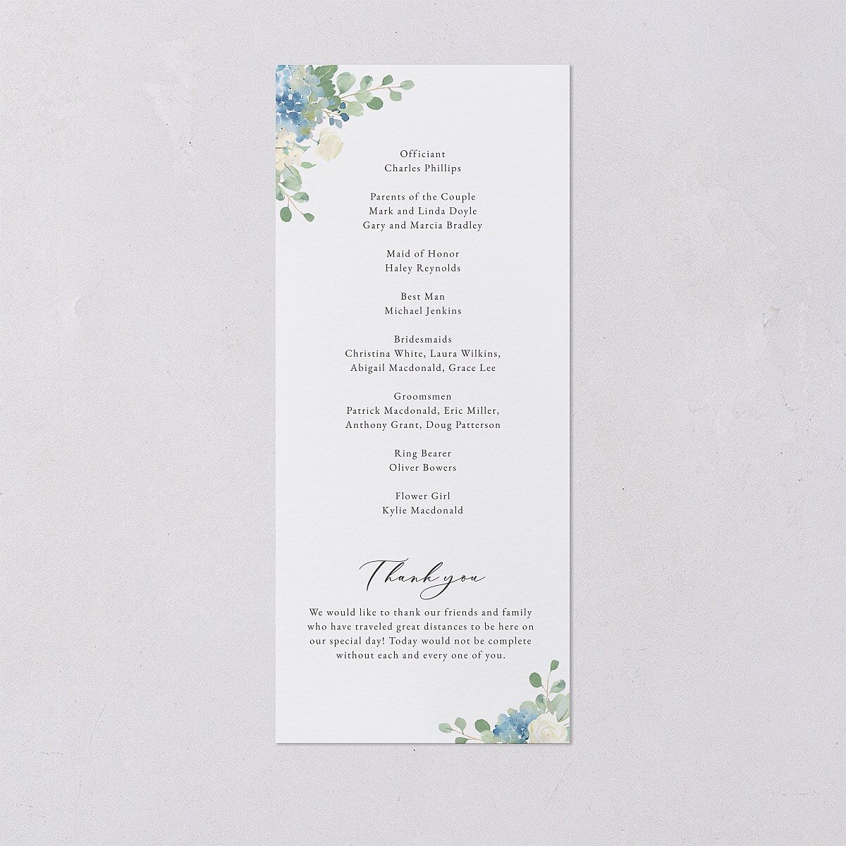 Gilded Hydrangea Wedding Programs Gold Ocean Signature
