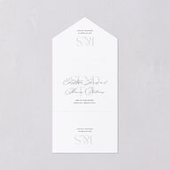 Overlay All-in-One Wedding Invitations Dark Navy Signature Light Both Recipient and Return Addresses No