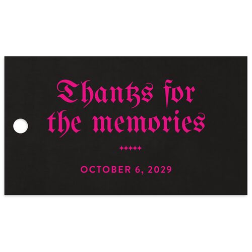 Moody Gothic Rose Favor Gift Tags Hot Pink Signature