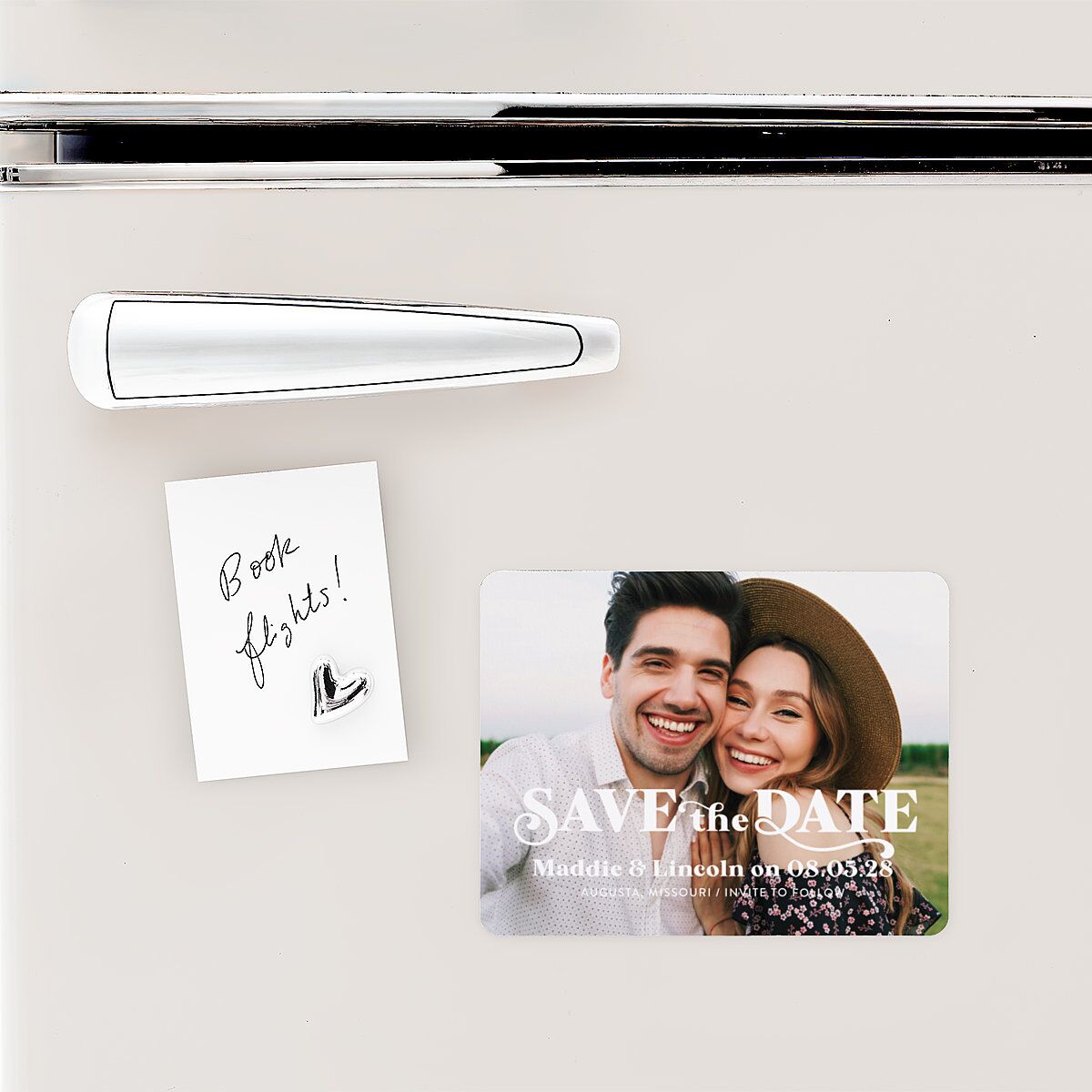 Retro Bloom Save The Date Magnets Scottish Green Magnet Paper