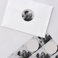 Grand Calligraphy Wedding Stickers Medieval Grey Circle