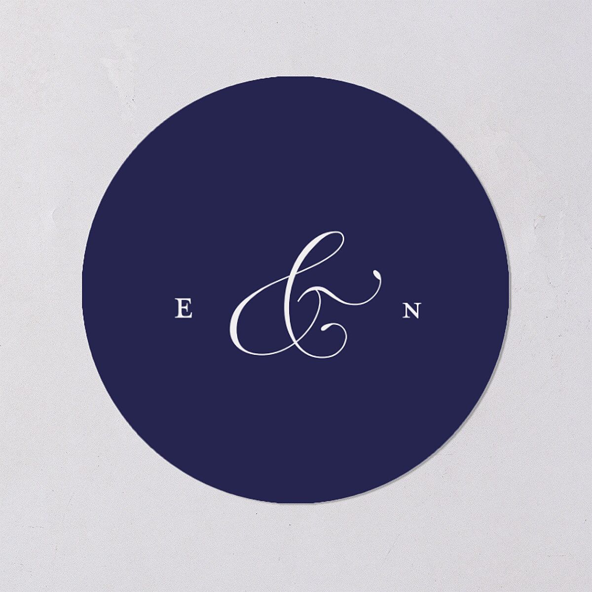 Classic Photo Wedding Stickers Navy Circle