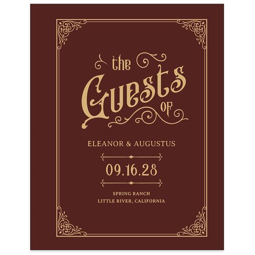 Western Gothic Guest Books Burgundy