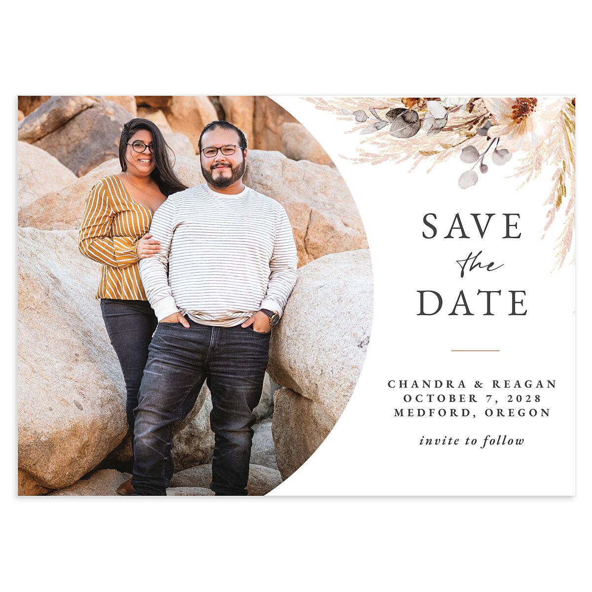 Bohemian Hoop Save The Date Cards