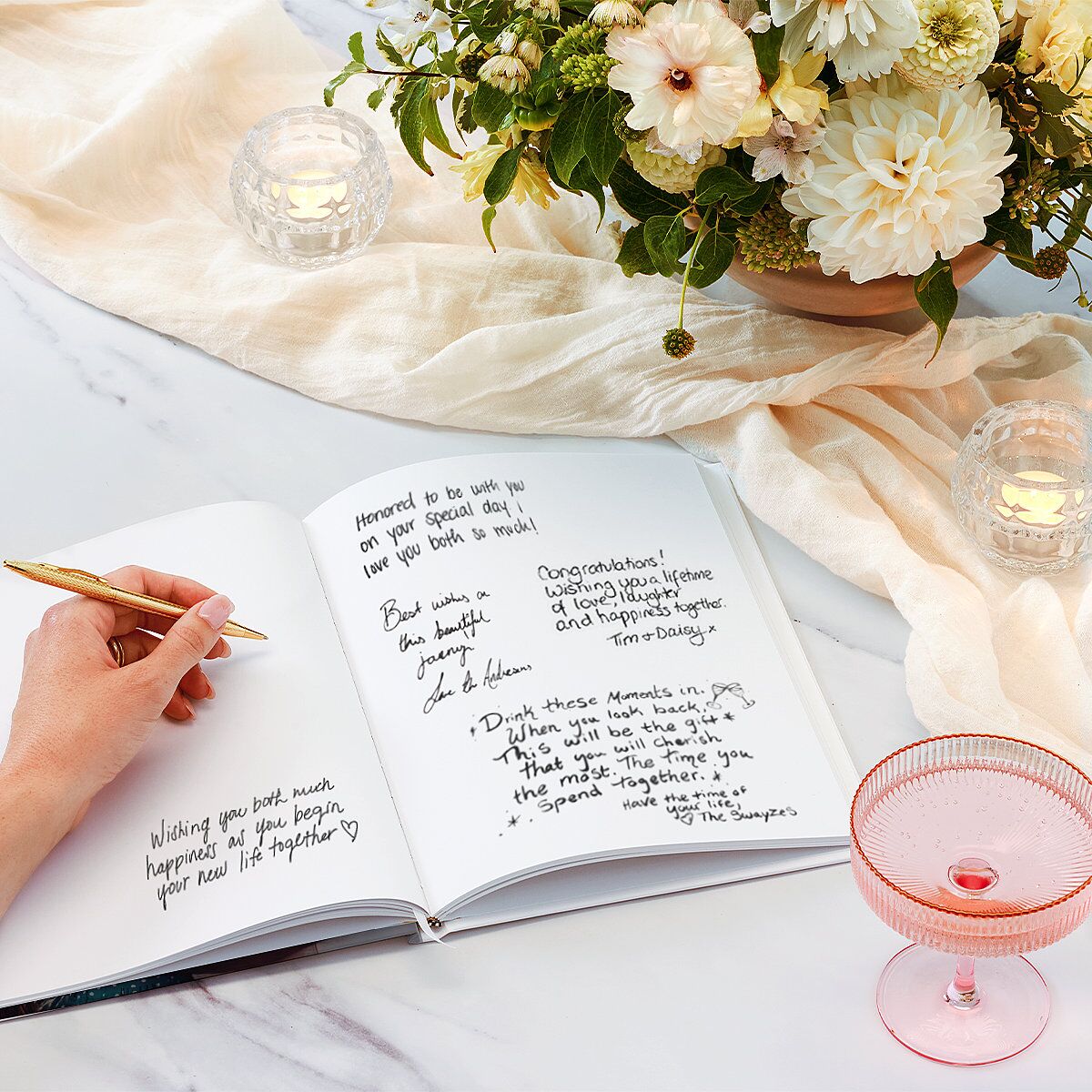 Gilded Photo Guest Books Midnight Navy