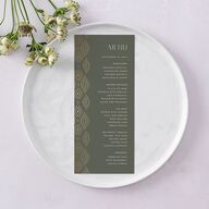 Boho Texture Menus Gold Deep Olive Signature