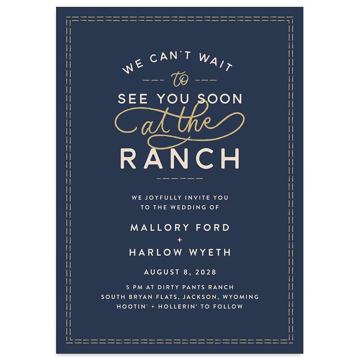 Western Denim Wedding Invitations