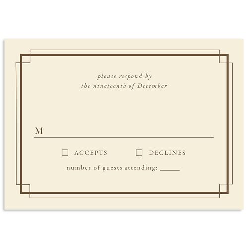 Luxe Monogram Wedding Response Cards Sepia Signature Standard