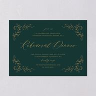 Dark Vintage Fantasy Rehearsal Dinner Invitations Dark Emerald Signature Blank Standard