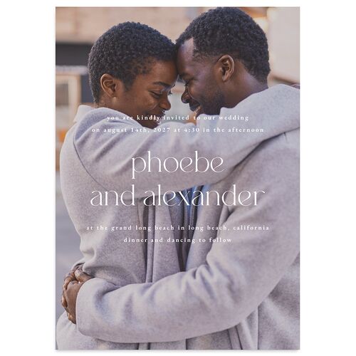 Striking Portrait Wedding Invitations Licorice Signature Blank No Standard