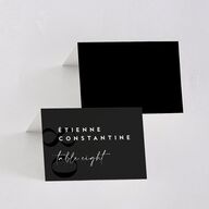 Modern Vow Place Cards Charcoal Signature