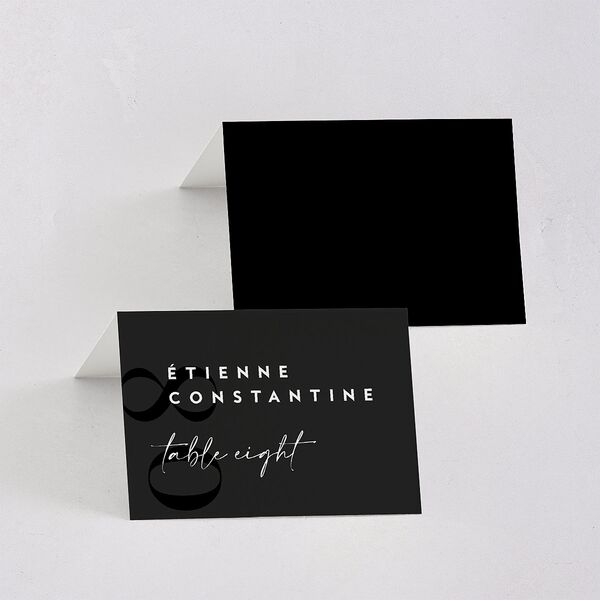 Modern Vow Place Cards Charcoal Signature