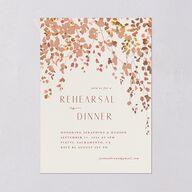 Cascading Florals Rehearsal Dinner Invitations Copper Signature Blank