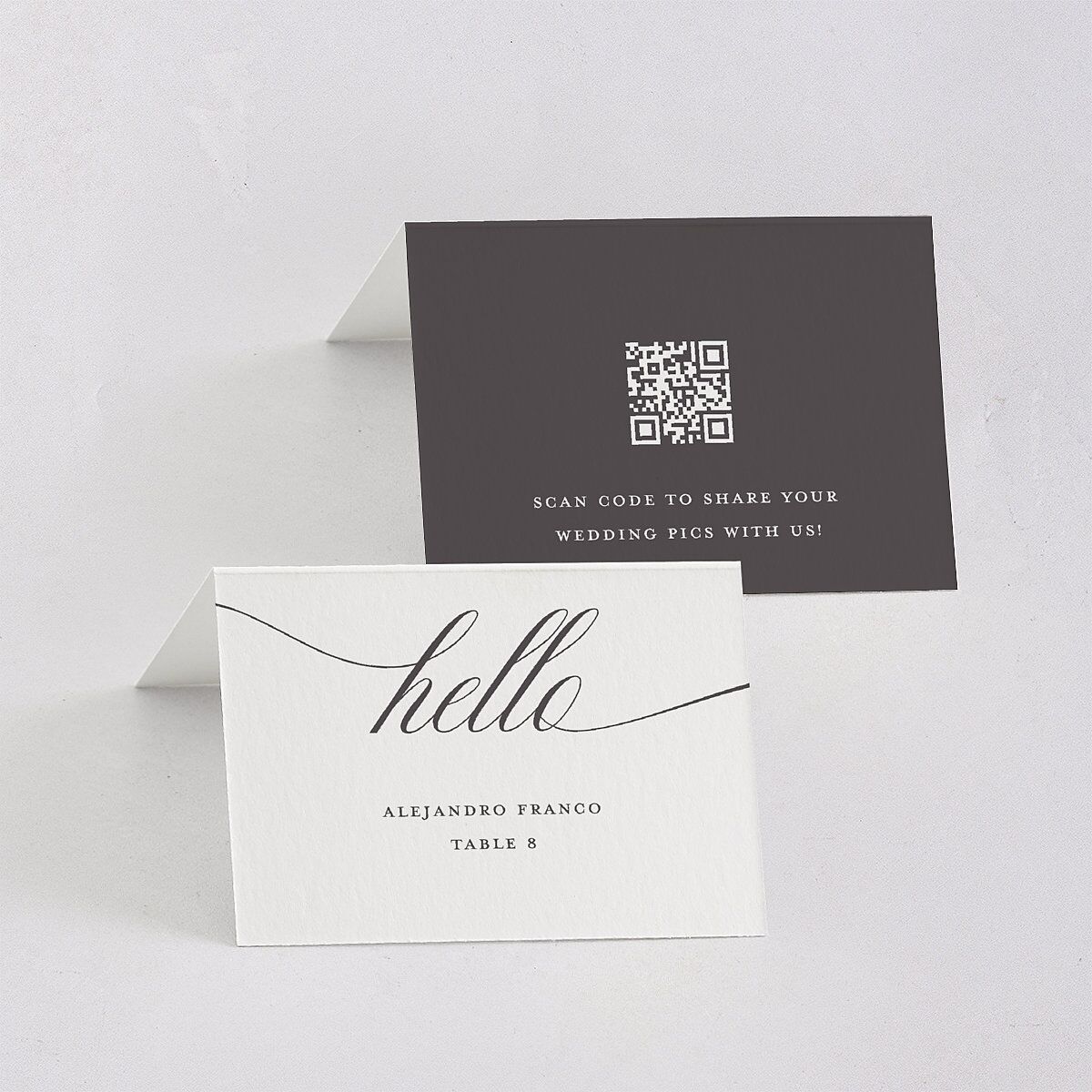 Grand Calligraphy Place Cards Medieval Grey Signature