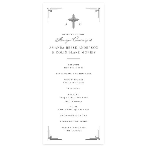 Church Cross Wedding Programs Medieval Grey Signature